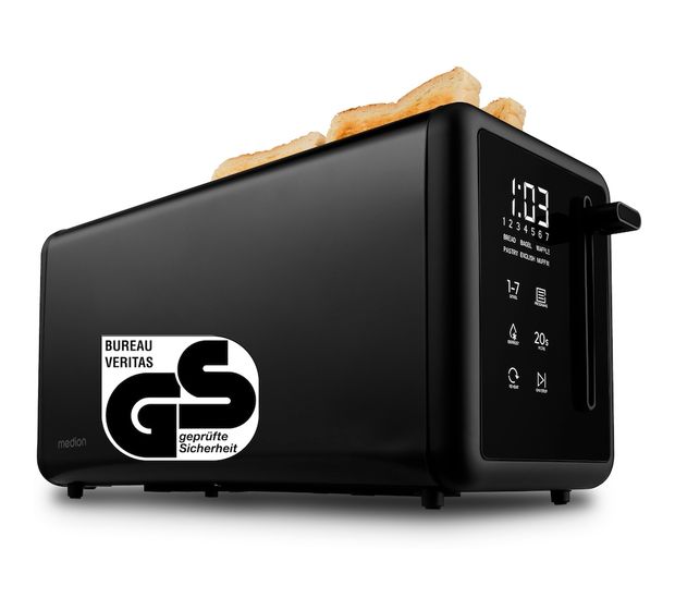 Medion MD12103 Toaster 1450 W 4 Scheibe(n) 7 Stufen  (Schwarz) f&uuml;r 59,49 Euro