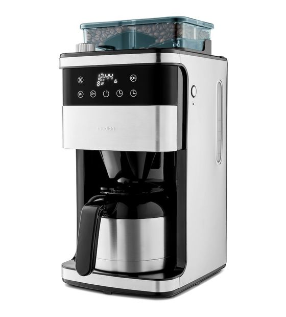 Medion MD19911 8 Tassen Thermo Filterkaffeemaschine 1,0 l  (Schwarz, Edelstahl) f&uuml;r 139,95 Euro