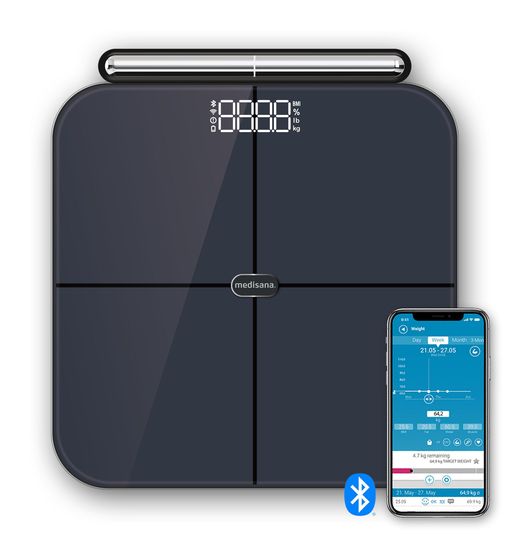 Medisana BS850 connect Körperanalysewaage Elektronische Personenwaage bis 180 kg f&uuml;r 56,49 Euro