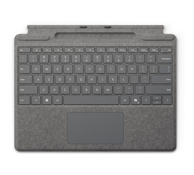 Microsoft Pro Keyboard mit Stiftaufbewahrung für Microsoft Surface Pro (11 Edition); Surface Pro 10; Surface Pro 9; Surface Pro 8  (Platin) f&uuml;r 154,99 Euro