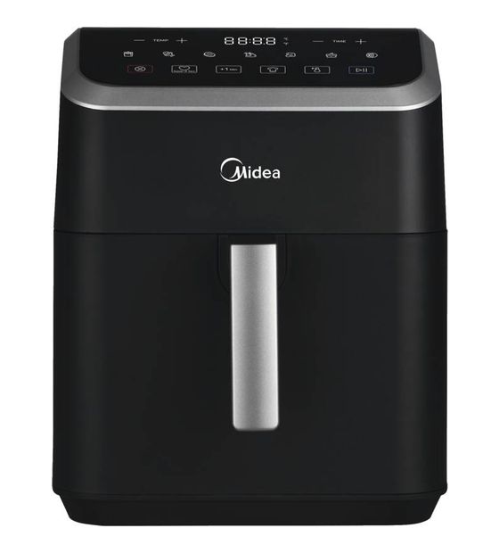 MIDEA MAD55000ADK Heißluftfritteuse 5,2 l 1600 W  (Schwarz, Grau) f&uuml;r 69,99 Euro