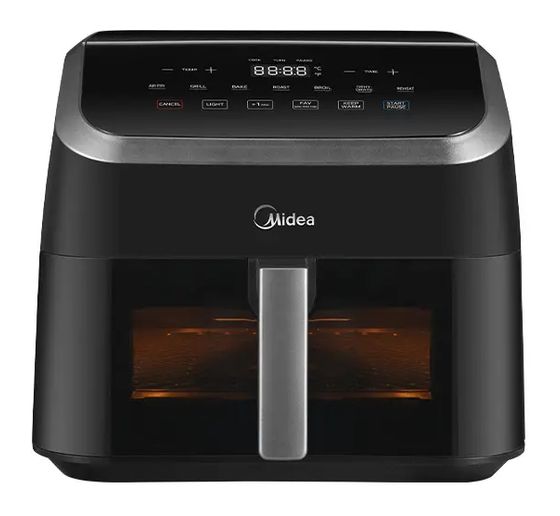 MIDEA MAD85000ADK Doppel Heißluftfritteuse 9 l 2200 W  (Schwarz, Silber) f&uuml;r 104,99 Euro