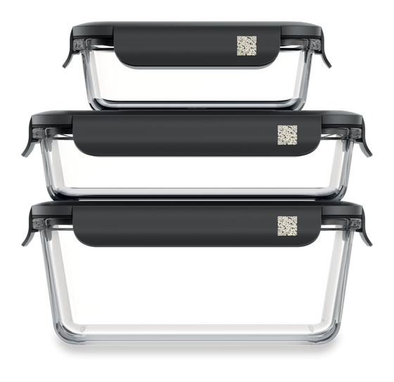 Miele GaLa-Set Gourmet 3-teilig Behälter Rechteckig 3 l Borosilikatglas (Schwarz, Transparent) f&uuml;r 43,99 Euro