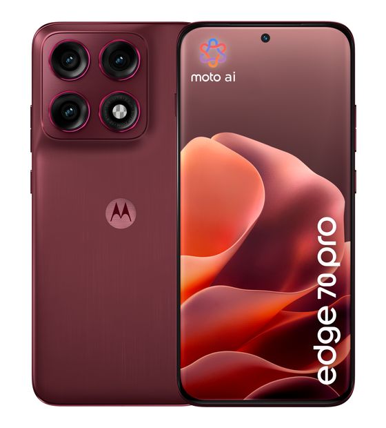 Motorola Edge 70 Pro 256 GB 5G Smartphone 17,2 cm (6.78") Android 50 MP Dreifach Kamera Dual Sim WiFi 6E (PANTONE Zinfandel) f&uuml;r 489,00 Euro