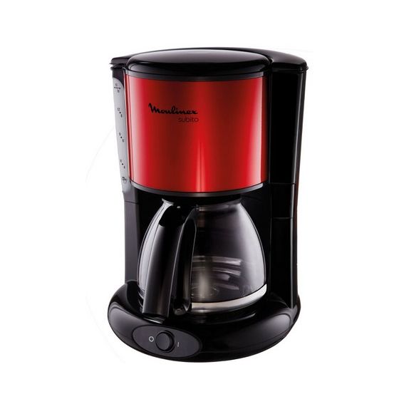 Moulinex FG360D Subito 15 Tassen Filterkaffeemaschine 1,2 l  (Schwarz, Rot) f&uuml;r 46,49 Euro