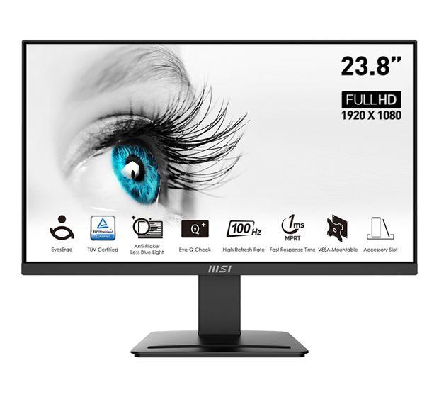 MSI PRO MP2412DE Full HD Monitor 60,5 cm (23.8 Zoll) 16:9 1 ms 300 cd/m²  (Schwarz) f&uuml;r 78,99 Euro