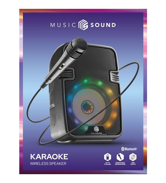 Music Sound Karaoke 5 W Bluetooth Lautsprecher Laufzeit bis 8 h  (Schwarz) f&uuml;r 39,99 Euro