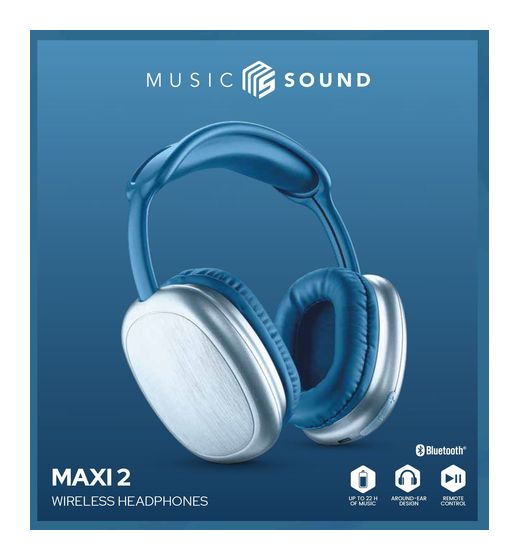 Music Sound Maxi2 Over Ear Bluetooth Kopfhörer kabellos 22 h Laufzeit USB Typ-C  (Blau) f&uuml;r 24,99 Euro