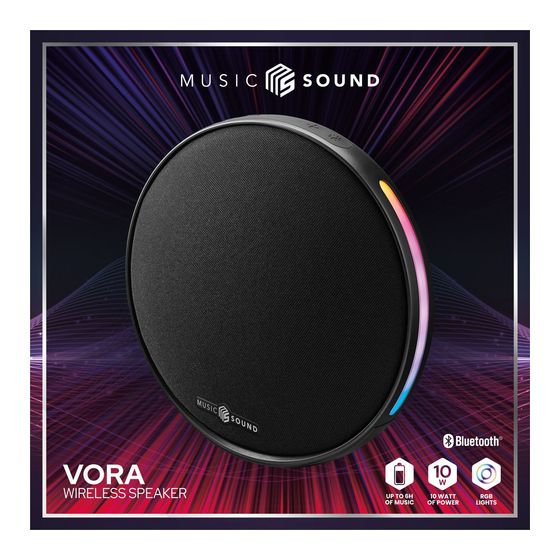 Music Sound Vora 10 W Bluetooth Lautsprecher Laufzeit bis 6 h  (Schwarz) f&uuml;r 29,49 Euro