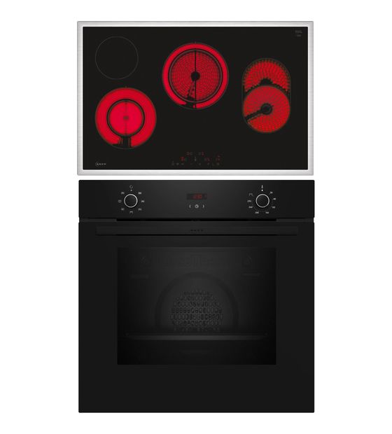 Neff BX38B0 (B1CCC0AK3 + T18SDH9L0) Herdset groß mit 80 cm Glaskeramik Kochfeld f&uuml;r 819,00 Euro