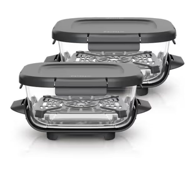 Ninja Crispi TempWare Glasbehälter Doppelpack Container Quadratisch 1,4 l Glas  (Transparent) f&uuml;r 42,99 Euro