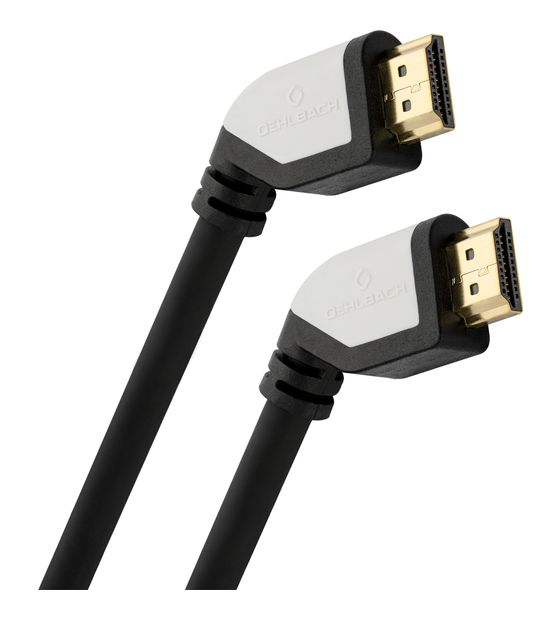 OEHLBACH Shape Magic 18 Gbit/s Stecker Abgewinkelt HDMI auf HDMI Typ A (Standard) 1,2 m  (Schwarz, Grau) f&uuml;r 16,50 Euro