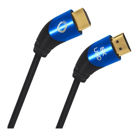 OEHLBACH Shape Magic 48 Gbit/s Stecker Abgewinkelt HDMI auf HDMI Typ A (Standard) 3 m  (Schwarz, Blau) f&uuml;r 37,49 Euro