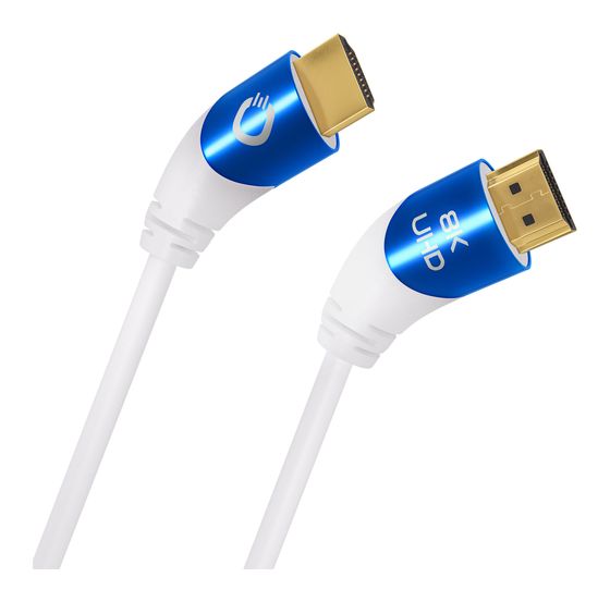 OEHLBACH Shape Magic 48 Gbit/s Stecker Abgewinkelt HDMI auf HDMI Typ A (Standard) 2 m  (Blau, Weiß) f&uuml;r 25,99 Euro