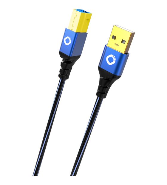 OEHLBACH USB Plus B3 10 Gbit/s Stecker Rundkabel USB A auf USB B 0,5 m  (Blau) f&uuml;r 15,49 Euro