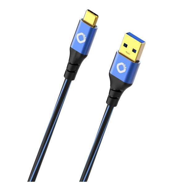 OEHLBACH USB Plus C3 10 Gbit/s Stecker Rundkabel USB A auf USB C 2 m  (Blau) f&uuml;r 27,99 Euro
