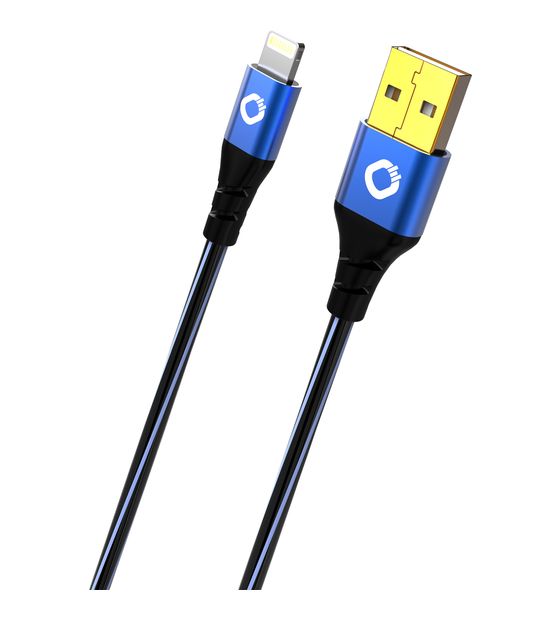 OEHLBACH USB Plus Li 0,48 Gbit/s Stecker Rundkabel USB A auf Lightning 1 m  (Schwarz, Blau) f&uuml;r 42,49 Euro