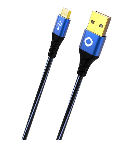 OEHLBACH USB Plus Micro 0,48 Gbit/s Stecker Rundkabel USB A auf Micro-USB B 0,5 m  (Schwarz, Blau) f&uuml;r 13,99 Euro