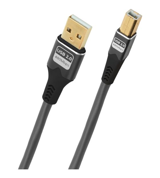 OEHLBACH USB Pulse AB 0,48 Gbit/s Stecker Rundkabel USB A auf USB B 5 m  (Anthrazit) f&uuml;r 24,99 Euro