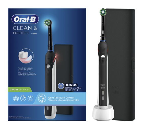 Oral-B Clean & Protect CrossAction Set Rotierende Zahnbürste für Erwachsene  (Schwarz) f&uuml;r 49,99 Euro