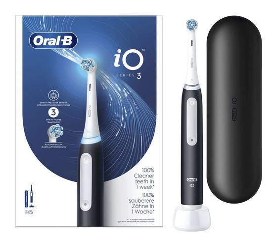 Oral-B iO Series 3 Rotierende-vibrierende Zahnbürste für Erwachsene  (Schwarz, Weiß) f&uuml;r 95,99 Euro