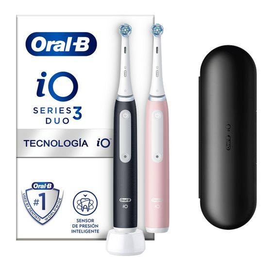 Oral-B iO Series 3 Duo Vibrierende Zahnbürste für Erwachsene (Schwarz, Rose, Weiß) f&uuml;r 142,99 Euro