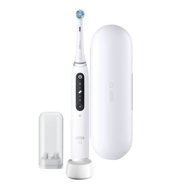 Oral-B iO Series 5 Rotierende-vibrierende Zahnbürste für Erwachsene  (Weiß) f&uuml;r 92,99 Euro