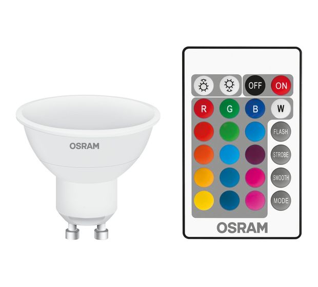 Osram Star+ RGBW LED Lampe Punkt GU10 EEK: G 250 lm entspricht 25 W Dimmbar f&uuml;r 10,95 Euro