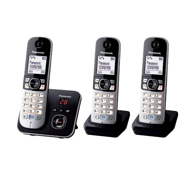 Panasonic KX-TG6823 DECT-Telefon  (Schwarz/Silber) f&uuml;r 73,49 Euro