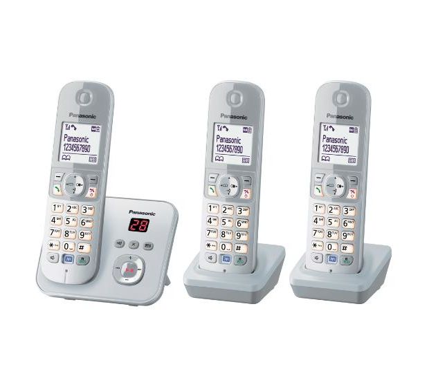 Panasonic KX-TG6823GS DECT-Telefon  (Silber, Weiß) f&uuml;r 99,99 Euro