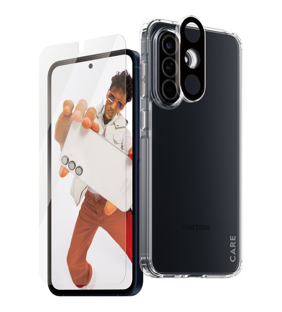 PanzerGlass 38380 Flagship 3-in-1 Set Klare Bildschirmschutzfolie Gehärtetes Glas, Polyethylenterephthalat, Silikon für  Samsung Samsung - Galaxy A56 5G Kratzresistent, Schockresistent f&uuml;r 39,99 Euro