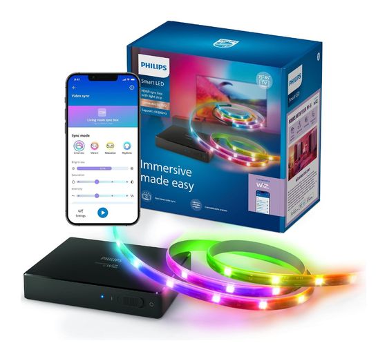 Philips HDMI Sync Box mit TV-Hintergrundbeleuchtung für TVs von 75–85" LED Set für intelligente Beleuchtung 3300 mm Multi f&uuml;r 115,99 Euro