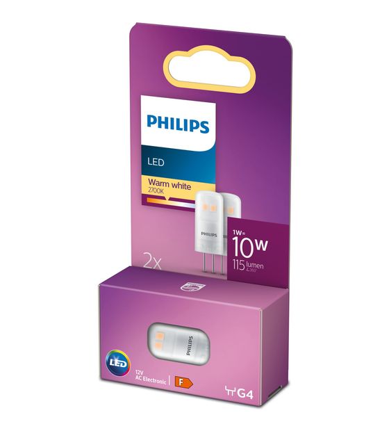 Philips by Signify PL76787 LED Lampe Stiftsockel G4 EEK: F EEK: A++ 115 lm Warmweiß (2700K) entspricht 10 W f&uuml;r 8,05 Euro