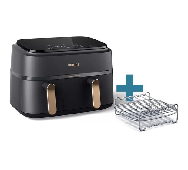 Philips Series 3000 NA352/04 Doppel Heißluftfritteuse 9 l 2750 W  (Schwarz, Kupfer) f&uuml;r 119,99 Euro
