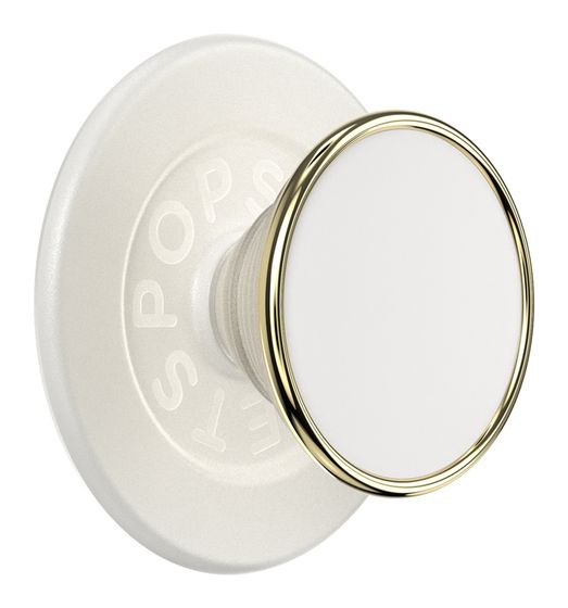 PopSockets PopGrip MagSafe Luxe Coconut Creme Enamel Fingerring für Apple iPhone 12+  (Cremefarben, Gold) f&uuml;r 34,99 Euro