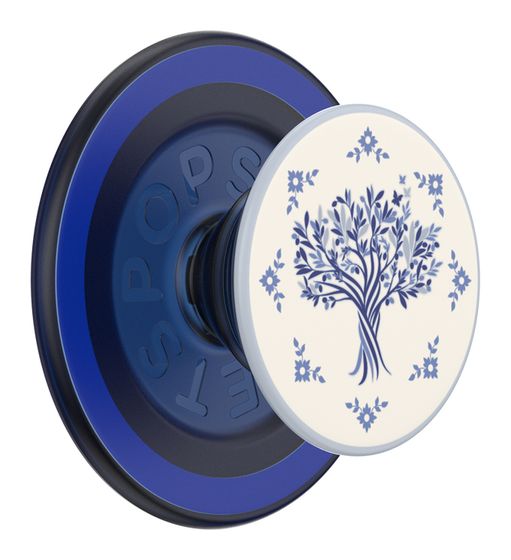 PopSockets PopGrip MagSafe Olive Tree Tile Fingerring für Apple iPhone 12+  (Blau, Weiß) f&uuml;r 29,99 Euro
