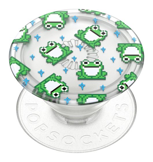 PopSockets PopGrip Premium Plant 8 Bit Frogs Fingerring für Jede Marke (Grün, Durchscheinend, Weiß) f&uuml;r 14,99 Euro