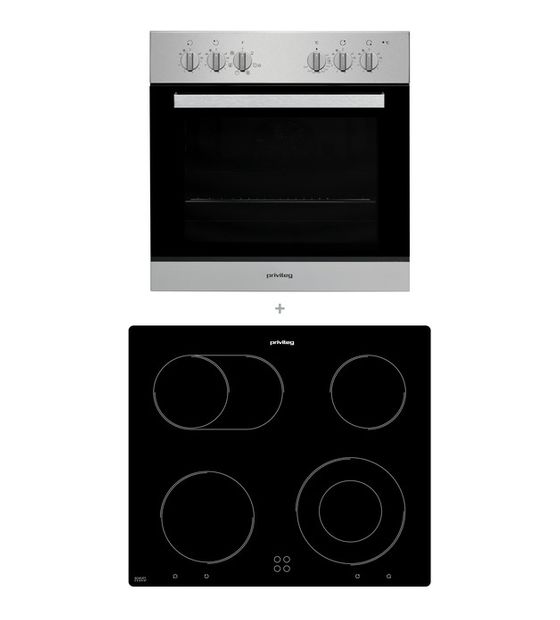 Privileg SET PV500B2 Herdset normal AutoClean Hydrolytisch mit 60 cm Glaskeramik Kochfeld f&uuml;r 430,00 Euro
