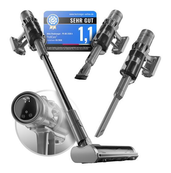 ProfiCare PC-BS3138A Handstaubsauger Beutellos bis 45 min Laufzeit 25,9 V HEPA  (Schwarz) f&uuml;r 179,99 Euro