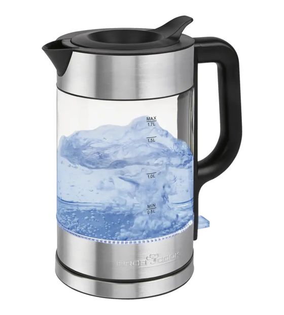 ProfiCook PC-WKS1322G 1,7 l Wasserkocher 2200 W (Silber, Schwarz, Transparent) f&uuml;r 24,49 Euro