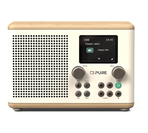 Pure Classic H4 Bluetooth DAB+, FM Radio Tragbar  (Eiche, Weiß) f&uuml;r 94,49 Euro
