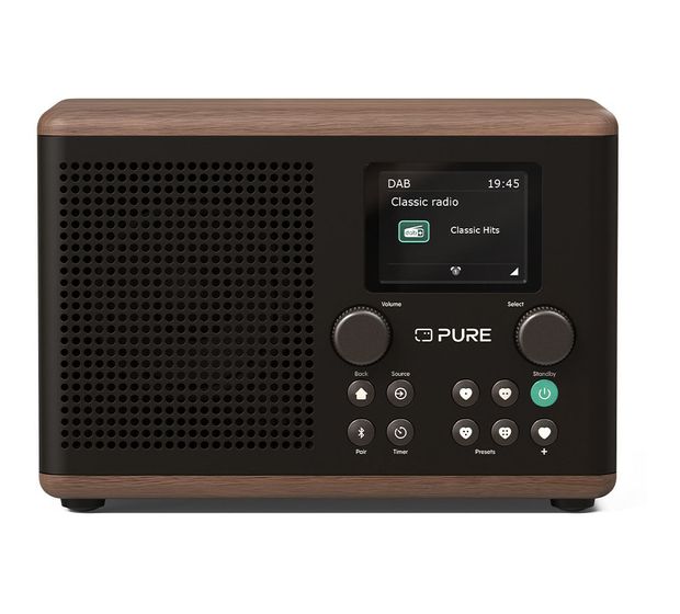 Pure Classic H4 Bluetooth DAB+, FM Radio Tragbar  (Schwarz, Holz) f&uuml;r 87,49 Euro
