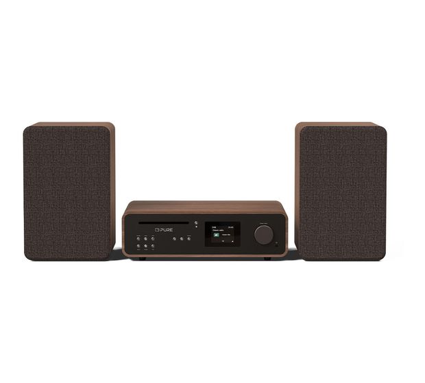 Pure Classic Stereo Heim-Audio-Mikrosystem DAB, DAB+, FM 50 W Bluetooth  (Schwarz, Walnuss) f&uuml;r 402,00 Euro