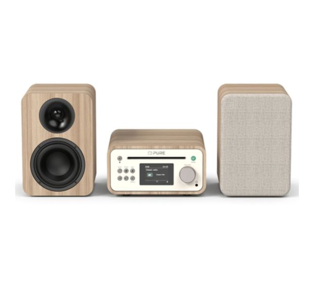 Pure Classic Stereo Mini Heim-Audio-Mikrosystem DAB+, FM 40 W Bluetooth  (Eiche, Weiß) f&uuml;r 239,99 Euro