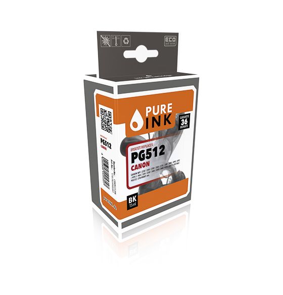 Pure Ink 170745990041 PG512 kompatible Druckerpatronen Schwarz 15 ml 401 Seiten f&uuml;r 11,45 Euro