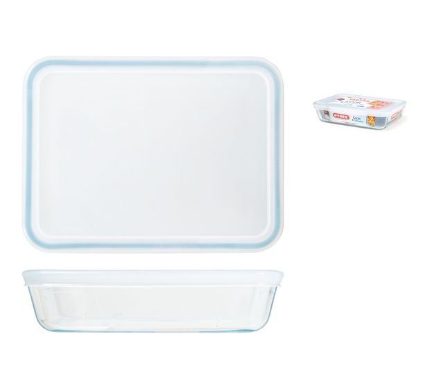Pyrex Mehrzweckform mit Deckel Container Rechteckig 0,8 l Glas  (Transparent) f&uuml;r 12,99 Euro