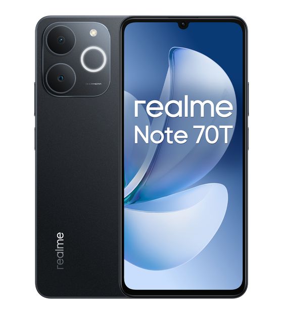 realme Note 70T 256 GB 4G Smartphone 17,1 cm (6.74 Zoll) Android 50 MP Dual Kamera Dual Sim WiFi 5 (Obsidian Black) f&uuml;r 112,99 Euro