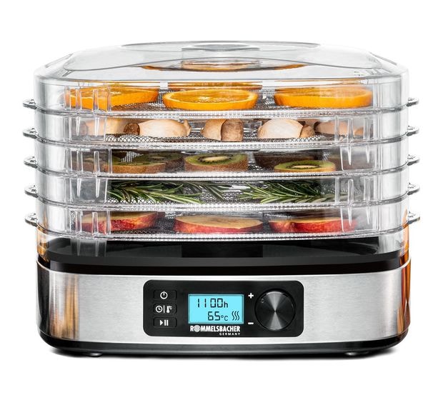 Rommelsbacher DA350 Dörrautomat 350 W 5 Dörrgitter  (Edelstahl) f&uuml;r 92,49 Euro