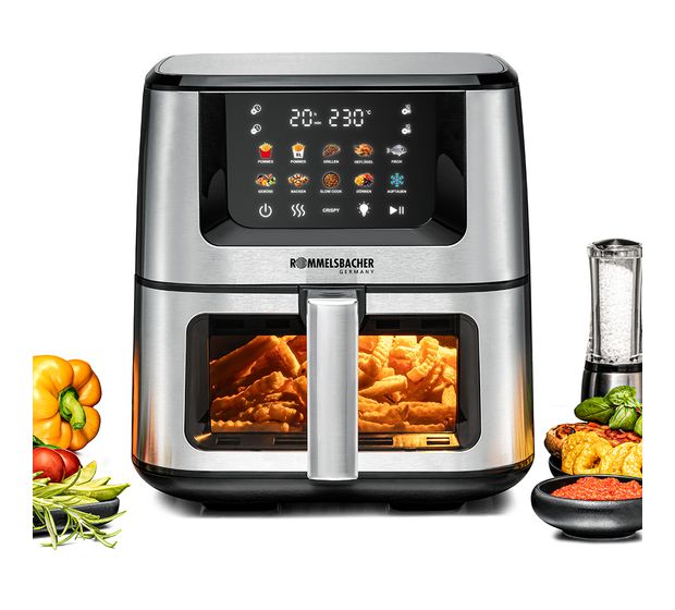 Rommelsbacher FRH1850 Heißluftfritteuse 7,5 l 1870 W  (Schwarz, Edelstahl) f&uuml;r 154,99 Euro