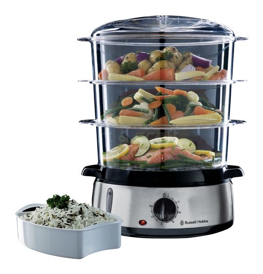 Russell Hobbs 19270-56 Cook Home Dampfgarer 800W 3 Dampgarbehälter Reisschale f&uuml;r 41,99 Euro